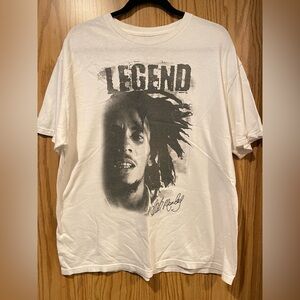 Zion Rootswear White T‑Shirt with Bob Marley